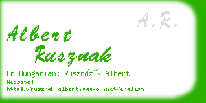 albert rusznak business card